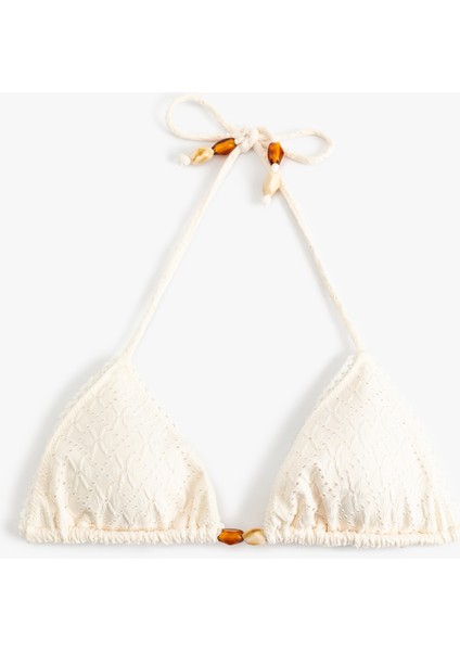 Aksesuarlı Brodeli Üçgen Bikini Üstü fiyatları