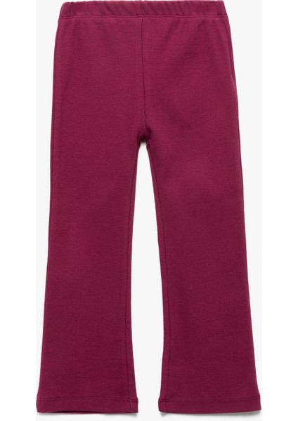 Pamuklu Ribanalı Basic Ispanyol Paça Tayt