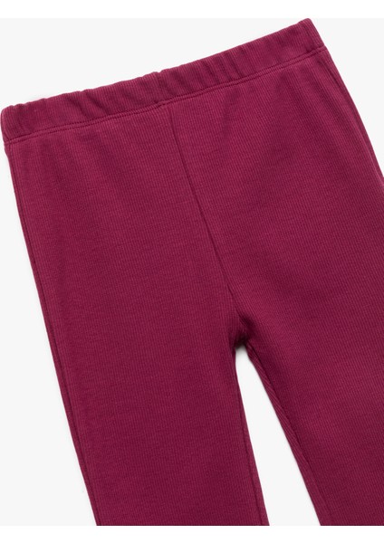 Pamuklu Ribanalı Basic Ispanyol Paça Tayt modelleri