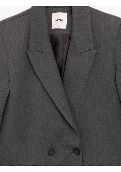 Uzun Kollu Viskon Karışımlı Kruvaze Yaka Oversize Blazer Ceket modelleri