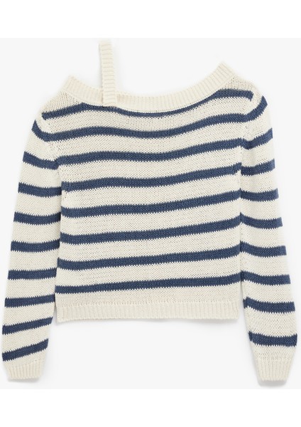 Kayık Yaka Askı Detaylı Uzun Kollu Triko Kazak fiyatları