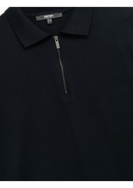 Viskon Regular Fit Polo Yaka Yarım Fermuarlı Kısa Kollu Triko Tişört modelleri