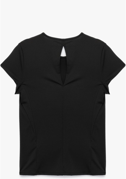 Kısa Kollu Bisiklet Yaka Sırtı Pencere Detaylı Spor Tişört fiyatları