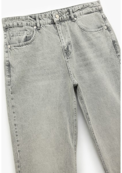 Pamuklu Cep Detaylı Bol Baggy Jean Pantolon