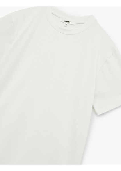 Kısa Kollu Bisiklet Yaka Pamuklu Basic Oversize Tişört modelleri