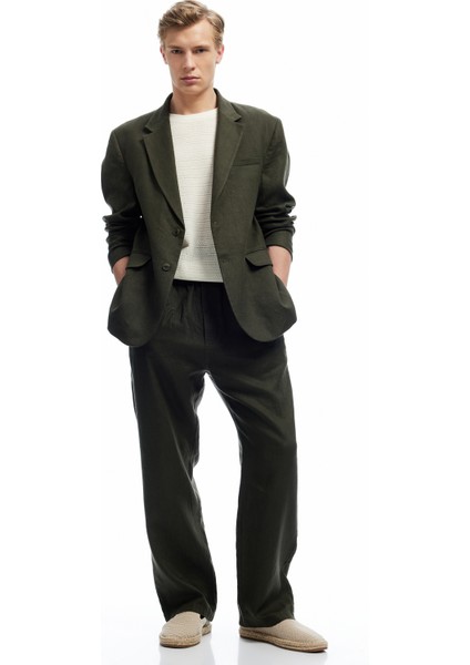 Keten Pamuk Karışımlı Beli Bağcıklı Yazlık Chino Pantolon fiyatları