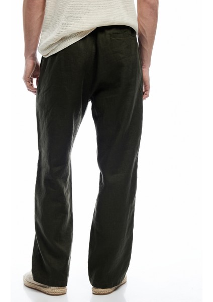 Keten Pamuk Karışımlı Beli Bağcıklı Yazlık Chino Pantolon modelleri