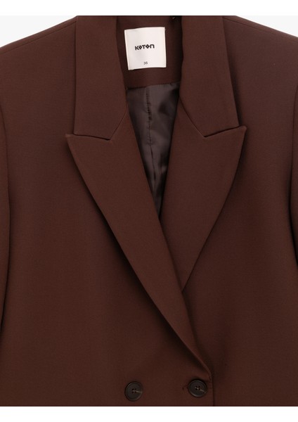 Uzun Kollu Kapaklı Cep Detaylı Oversize Kruvaze Blazer Ceket modelleri