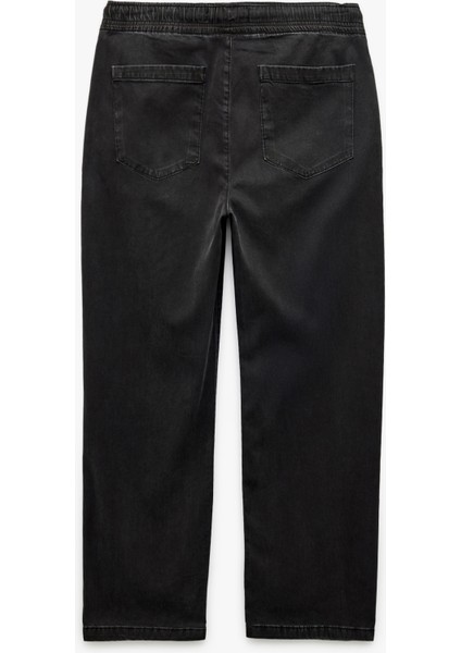 Beli Bağcıklı Cep Detaylı Loose Fit Bol Jean Pantolon fiyatları
