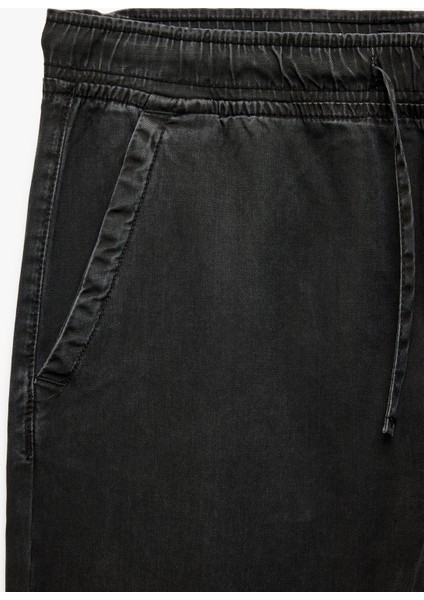 Beli Bağcıklı Cep Detaylı Loose Fit Bol Jean Pantolon fırsatları