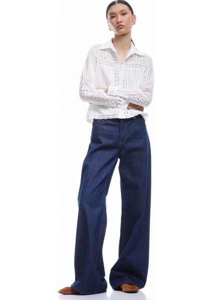 Uzun Kollu Klasik Yaka Pamuklu Fistolu Brodeli Gömlek fiyatları