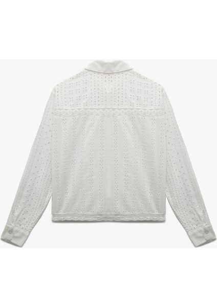 Uzun Kollu Klasik Yaka Pamuklu Fistolu Brodeli Gömlek fırsatları