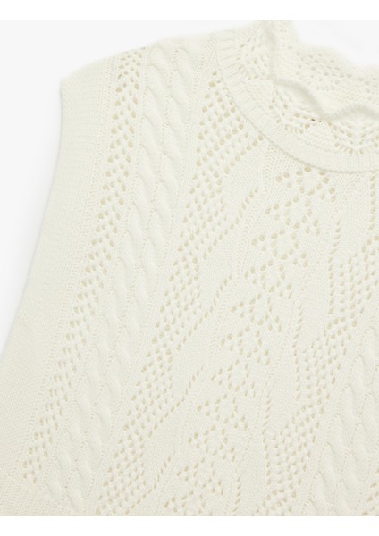 Dik Yaka Kolsuz Ajurlu Örgü Süveter modelleri