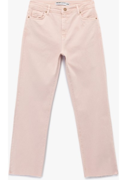 Kesik Paça Basic Denim Pantolon