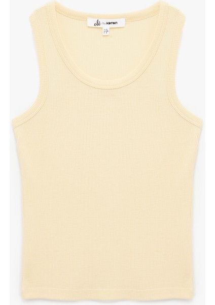 Dar Kesim Bisiklet Yaka Kaşkorse Viskon Karışımlı Basic Kolsuz Atlet