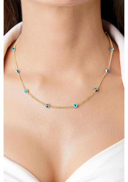 14 Ayar Altın Gurmet Zincirde Göz Detaylı Set fırsatları