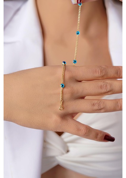 14 Ayar Altın Gurmet Zincirde Göz Detaylı Set