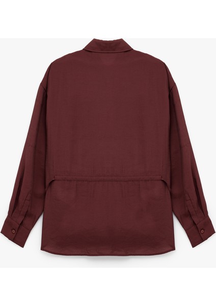 Modal Kumaş Uzun Kollu Beli Bağlama Detaylı Oversize Gömlek fiyatları