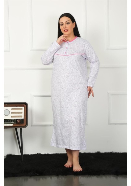 Big Uzun Kol Fuşya Anne Gecelik 1359