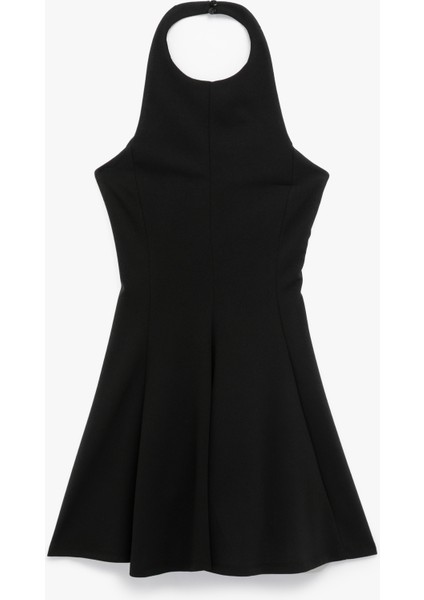 Kolsuz Halter Yaka Volanlı Mini Elbise