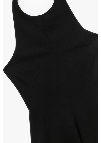 Kolsuz Halter Yaka Volanlı Mini Elbise modelleri