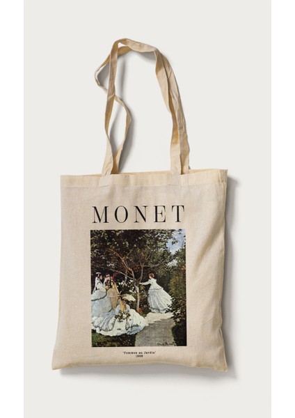 Monet Bahçedeki Kadınlar (Femmes Au Jardin) Baskılı Bez Çanta