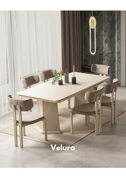 Venti Gold Yemek Odası Takımı (Yemek Masası + 4 Adet Sandalye)