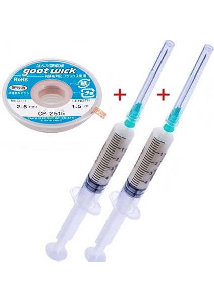 Goot Wick CP-2015 Örgülü Lehim Sökme Teli 2,5 mm x 1,5 mt Fluk Lehim Toplama SET01