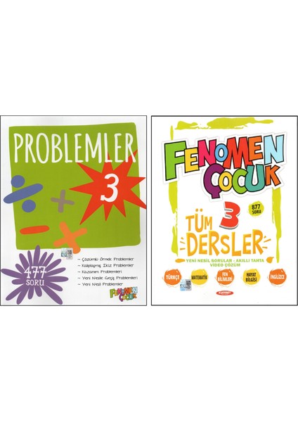 Fenomen 3. Sınıf Problemler+Kurmay Tüm Dersler (2 Kitap)