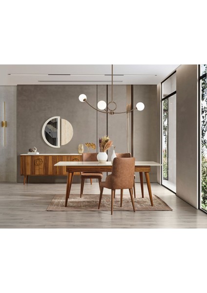 Luna Yemek Odası Takımı (Yemek Masası + 4 Adet Sandalye) fiyatları