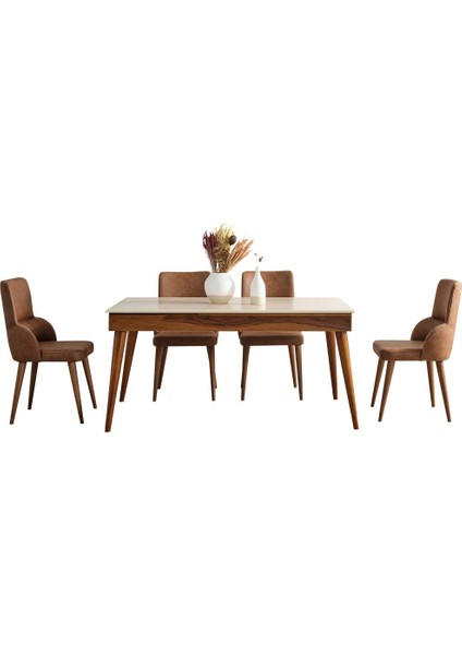 Luna Yemek Odası Takımı (Yemek Masası + 4 Adet Sandalye)