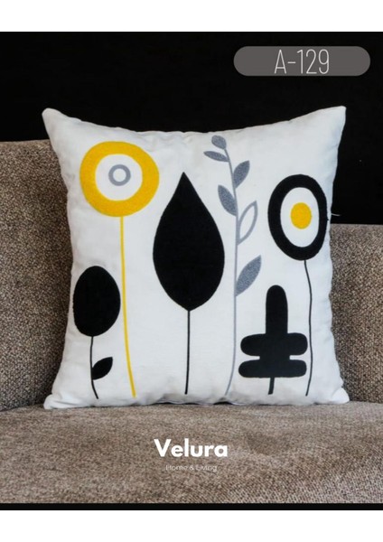 Dekoratif Kırlent & Pinterest Kırlent & Keten Kumaş - Nakış Işleme & A129