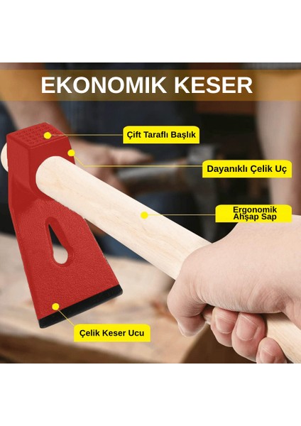 Çelik Keser Ekonomik Dayanıklı Odun Bahçe Ot Çift Yönlü Ahşap Ergonomik Saplı Profesyonel fırsatları