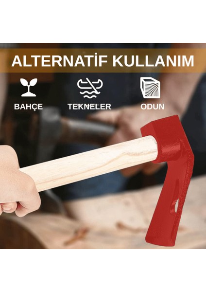 Çelik Keser Ekonomik Dayanıklı Odun Bahçe Ot Çift Yönlü Ahşap Ergonomik Saplı Profesyonel