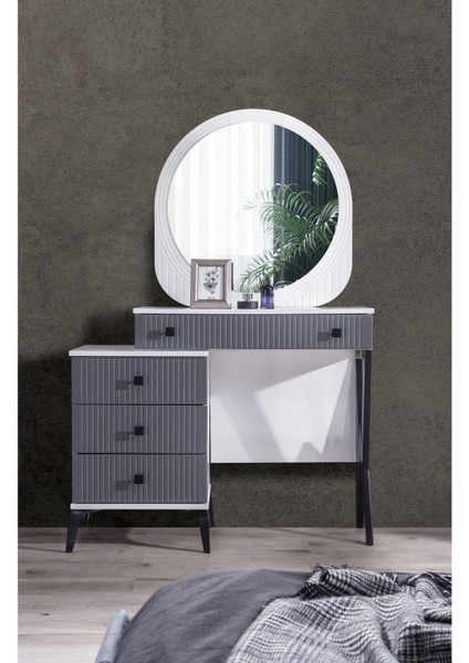 Stil (Antrasit) Modern Aynalı Şifonyer