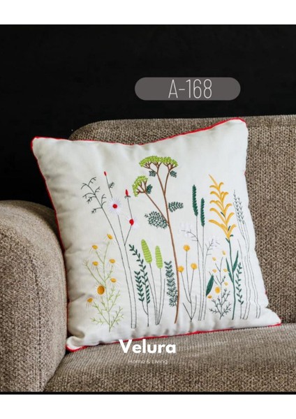 Dekoratif Kırlent & Pinterest Kırlent & Keten Kumaş - Nakış Işleme & A168