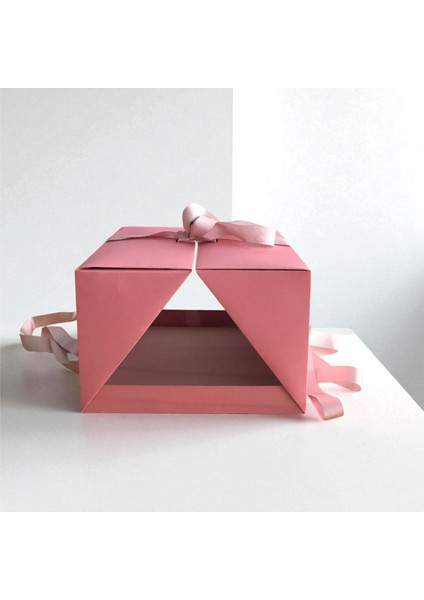 Yaş Pasta Kutusu ve Altlığı - 6-8 Kişilik Lady Cake Box Pudra ( 10 Adet ) ( 23X23X15 cm ) fiyatları