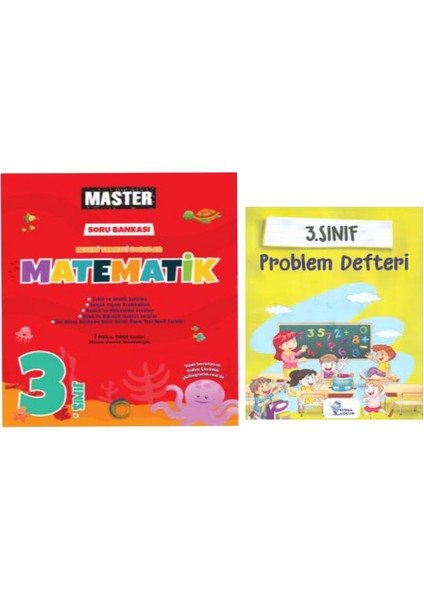 3. Sınıf Master Matematik Soru Bankası ve Problem Dil Bilgisi Defteri
