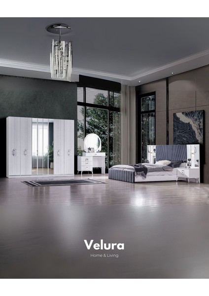 Rio Gümüş Modern 6 Kapaklı Aynalı Gardırop (Dolap) indirimleri