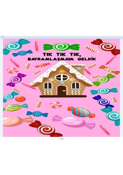 Tık Tık Tık Bayramlaşmaya Geldik,etkinlik,kumaş PANO150X200