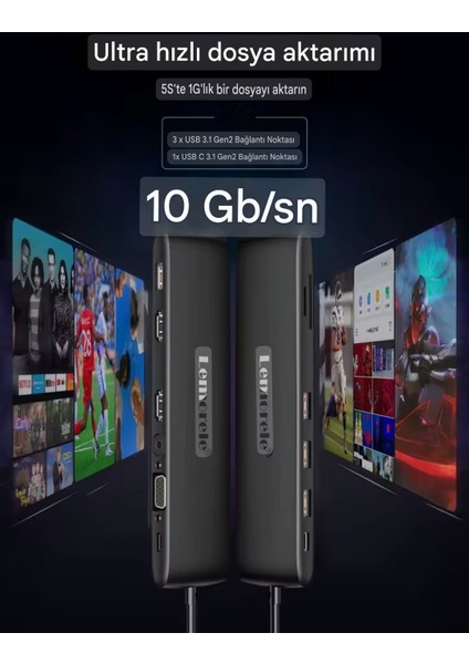 13'ün 1'i 4K30Hz HDMI/Usb 3.0/Pd 100W/3.5 mm/VGA/Sd/Tf Kart/Usb 2.0 Çevirici Dönüştürücü Hub Splitter Dizüstü Macbook Pro Air iPad indirimleri