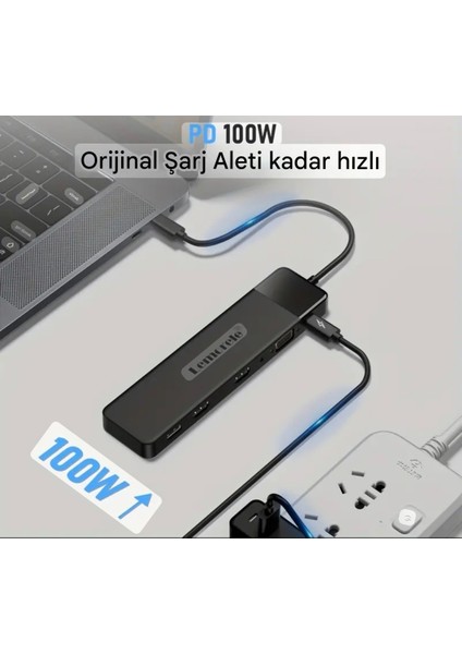 13'ün 1'i 4K30Hz HDMI/Usb 3.0/Pd 100W/3.5 mm/VGA/Sd/Tf Kart/Usb 2.0 Çevirici Dönüştürücü Hub Splitter Dizüstü Macbook Pro Air iPad