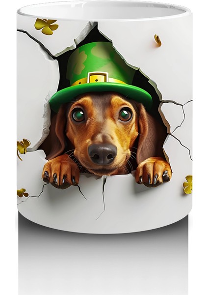 Çatlak Duvardan Bakan Şapkalı Beagle – Baskılı Kahve Kupası modelleri