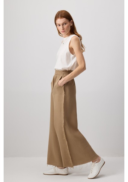 Wıde Leg Muslın Trousers Wıth Pockets indirimleri