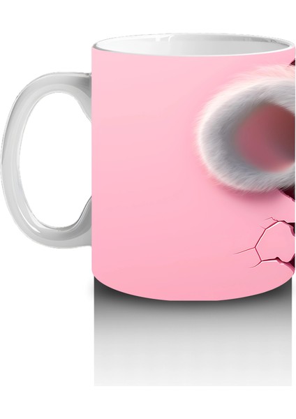 Pembe Zemin Üzerinde Sevimli Fare – Baskılı Kahve Kupası fiyatları