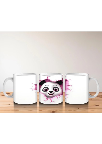 Kalpli Çatlakta Bakan Sevimli Panda – Baskılı Kahve Kupası indirimleri