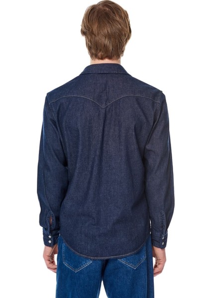 Classic Western Standard Red Cast Rinse Mavi Erkek Gömlek modelleri