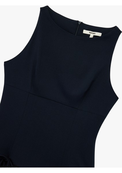 Kolsuz Bisiklet Yaka Slim Fit Fiyonklu Mini Elbise modelleri