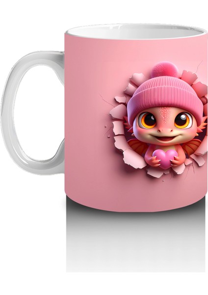 Pembe Bere Takmış Tilki Figürü - Baskılı Kahve Kupası fiyatları