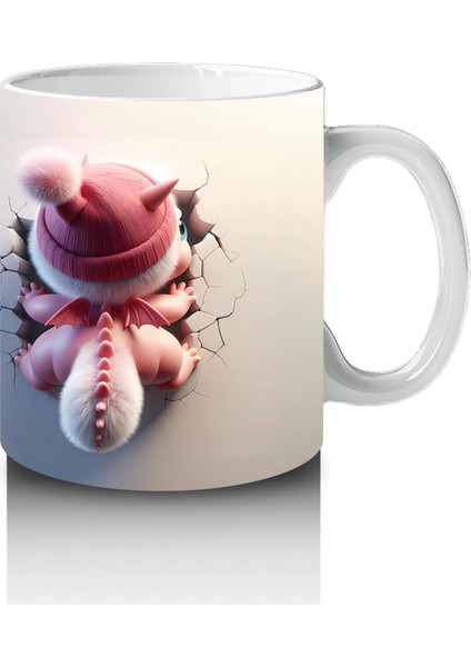 Pembe Bere Takmış Tilki Figürü - Baskılı Kahve Kupası fırsatları